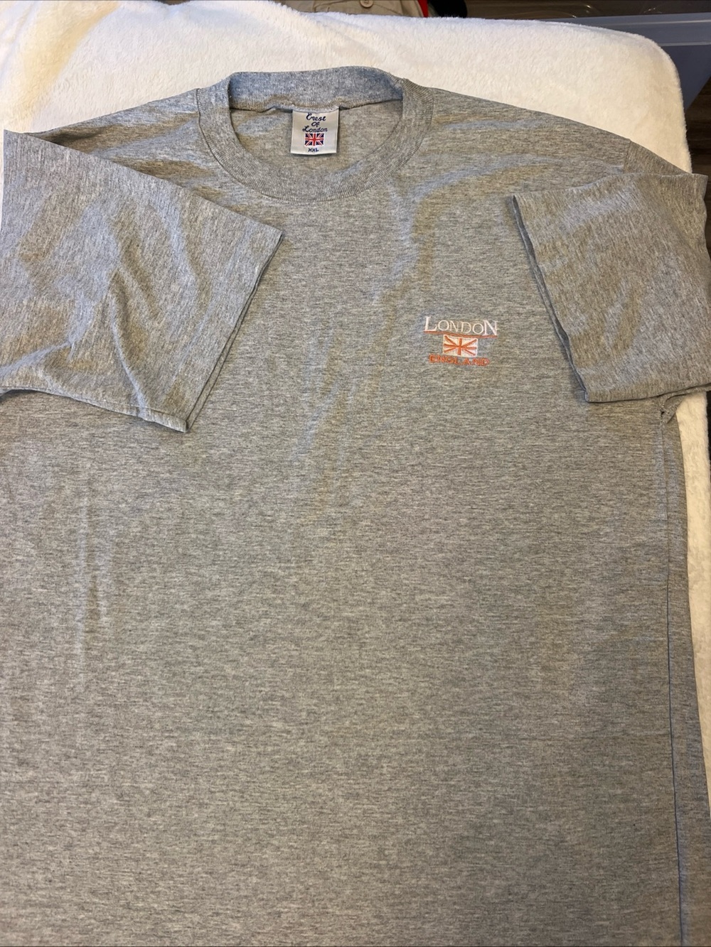 London Embroidered Short Sleeve Tee - Gray